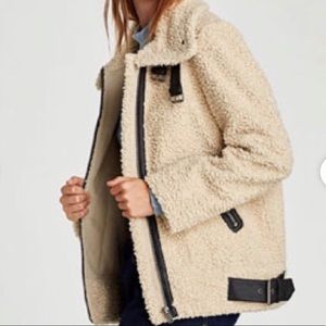 Zara Shearling Moto Jacket